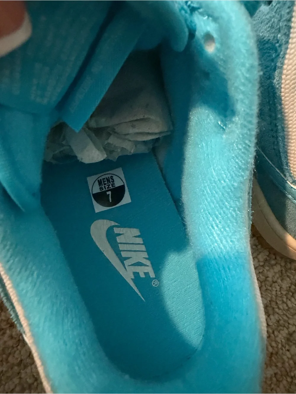 Nike Kids Low-Top Sneakers in Light Blue and White